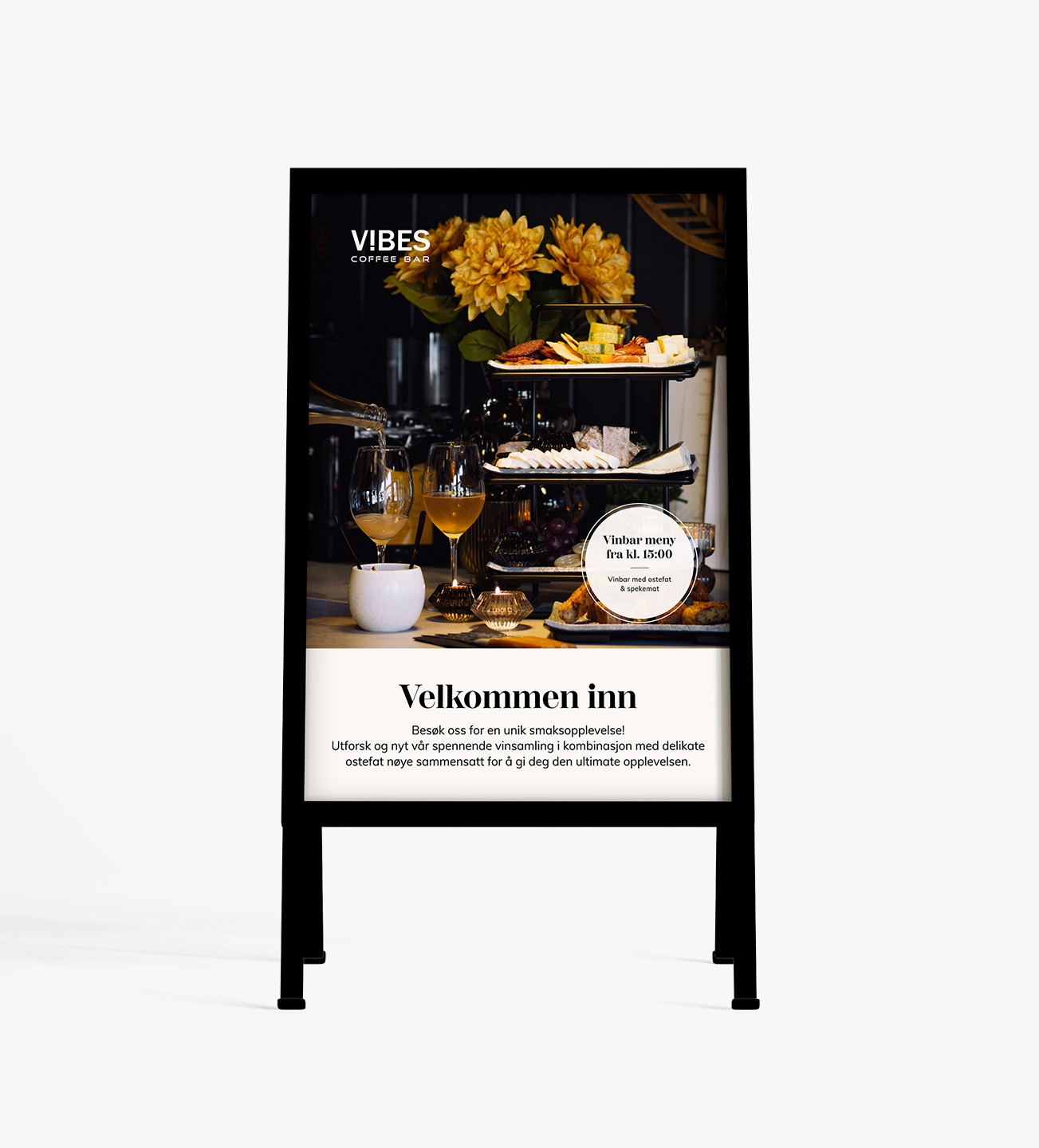 Mockup av gatebukk vinbar