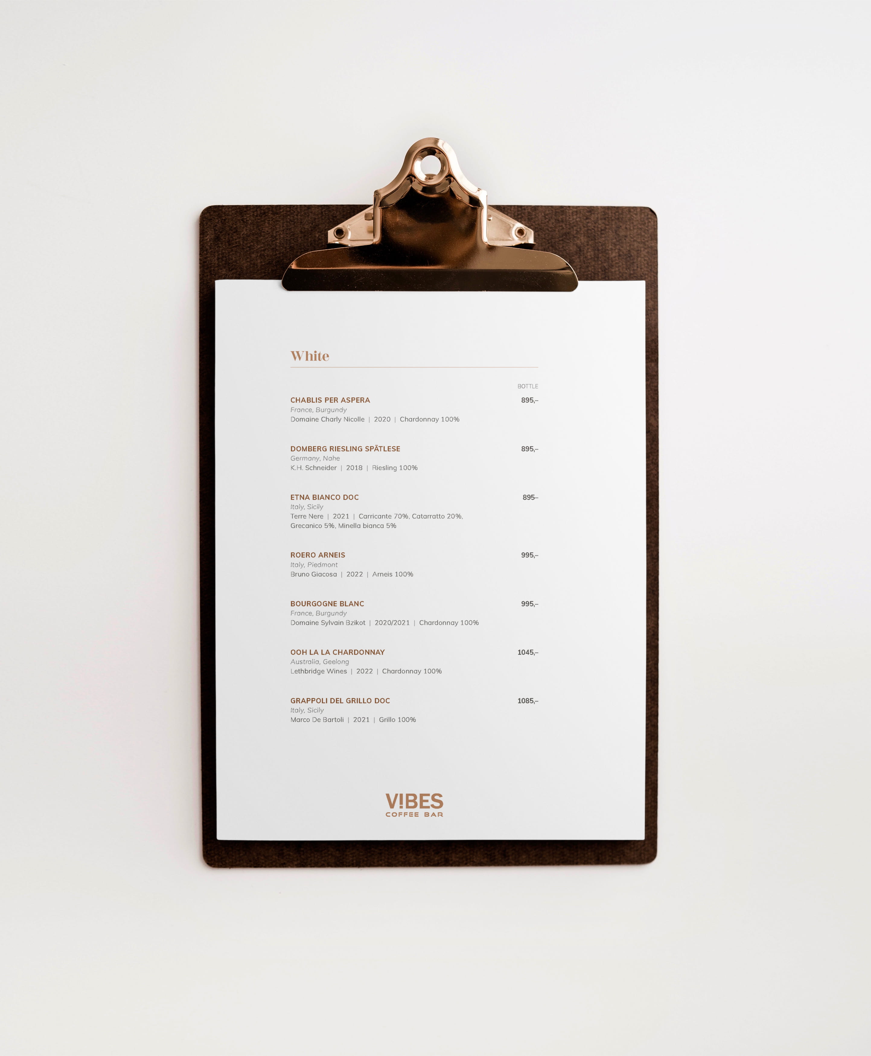 Mockup av clipboard meny til vinbaren